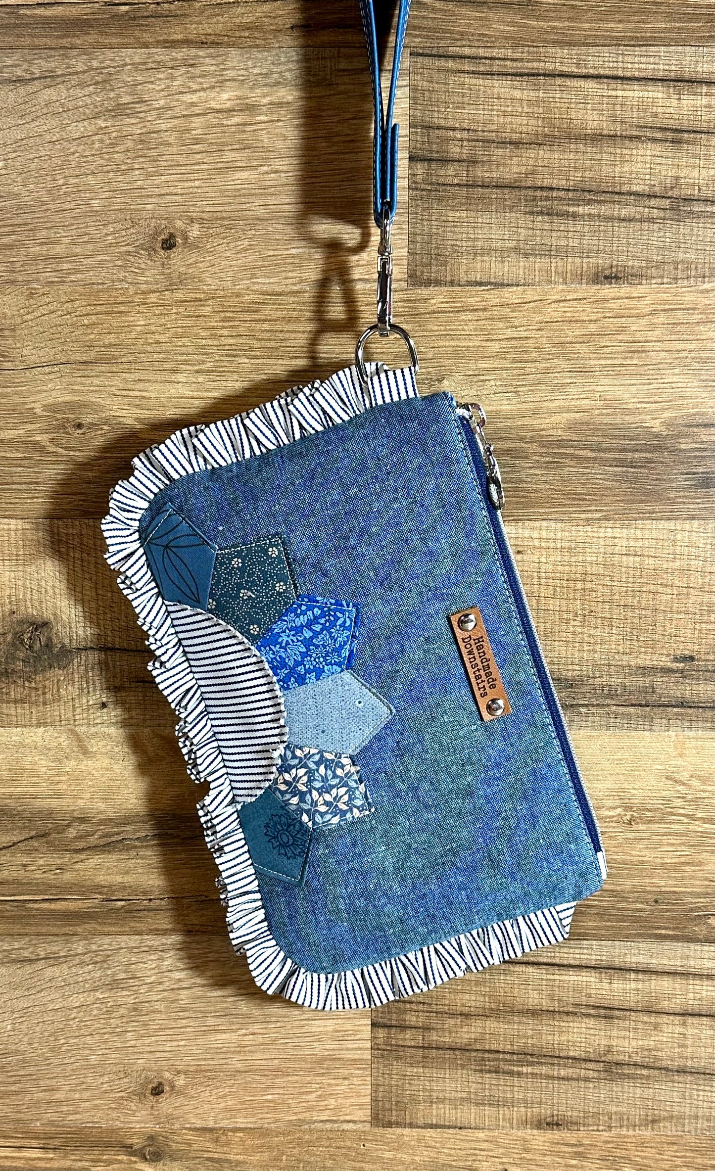 Blue Ruffle Clutch