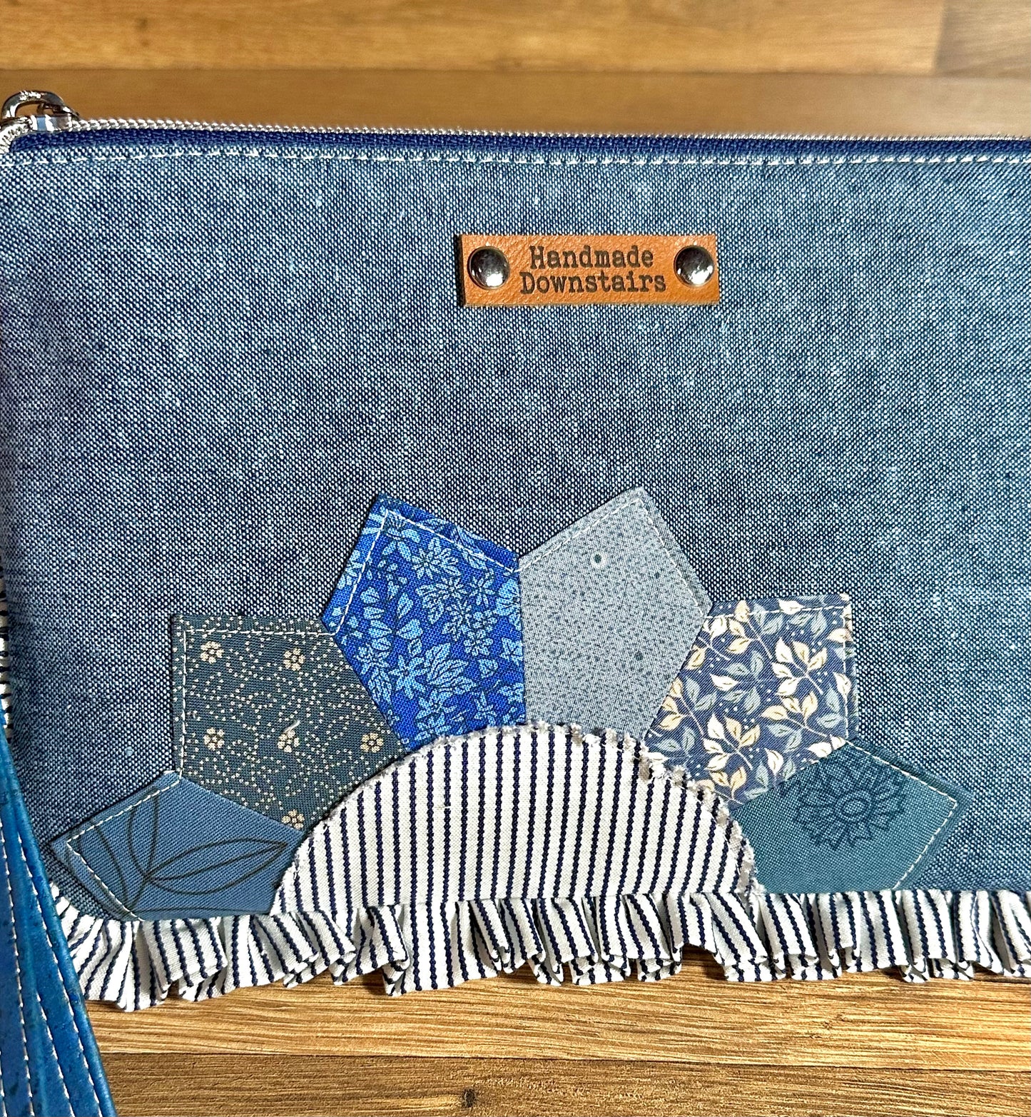 Blue Ruffle Clutch