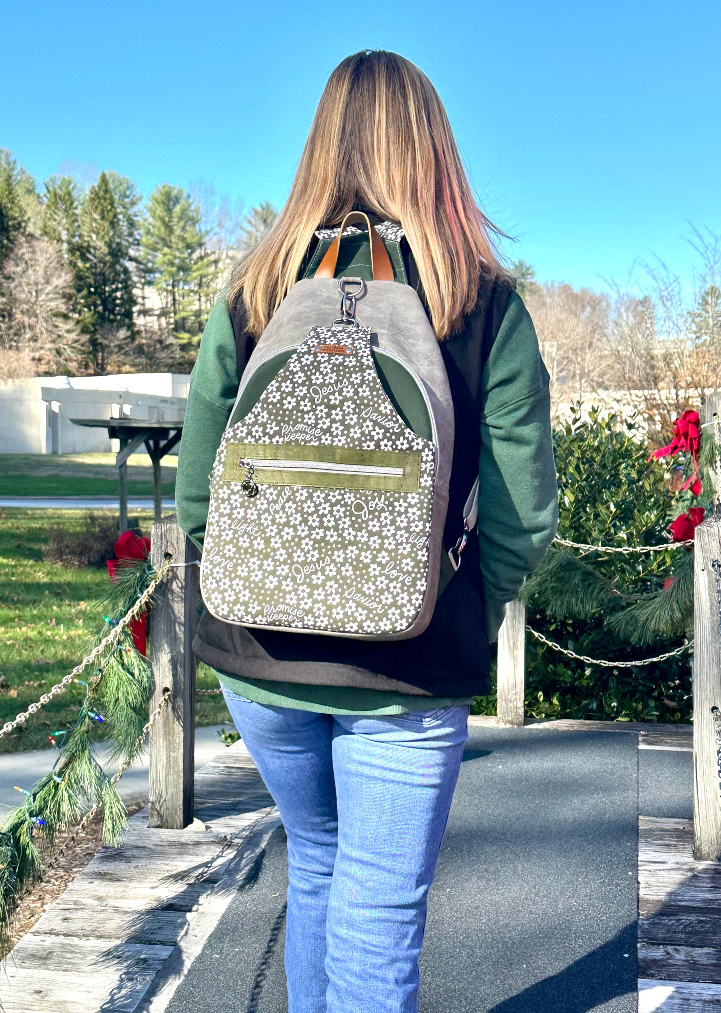 Green & Grey Large backpack