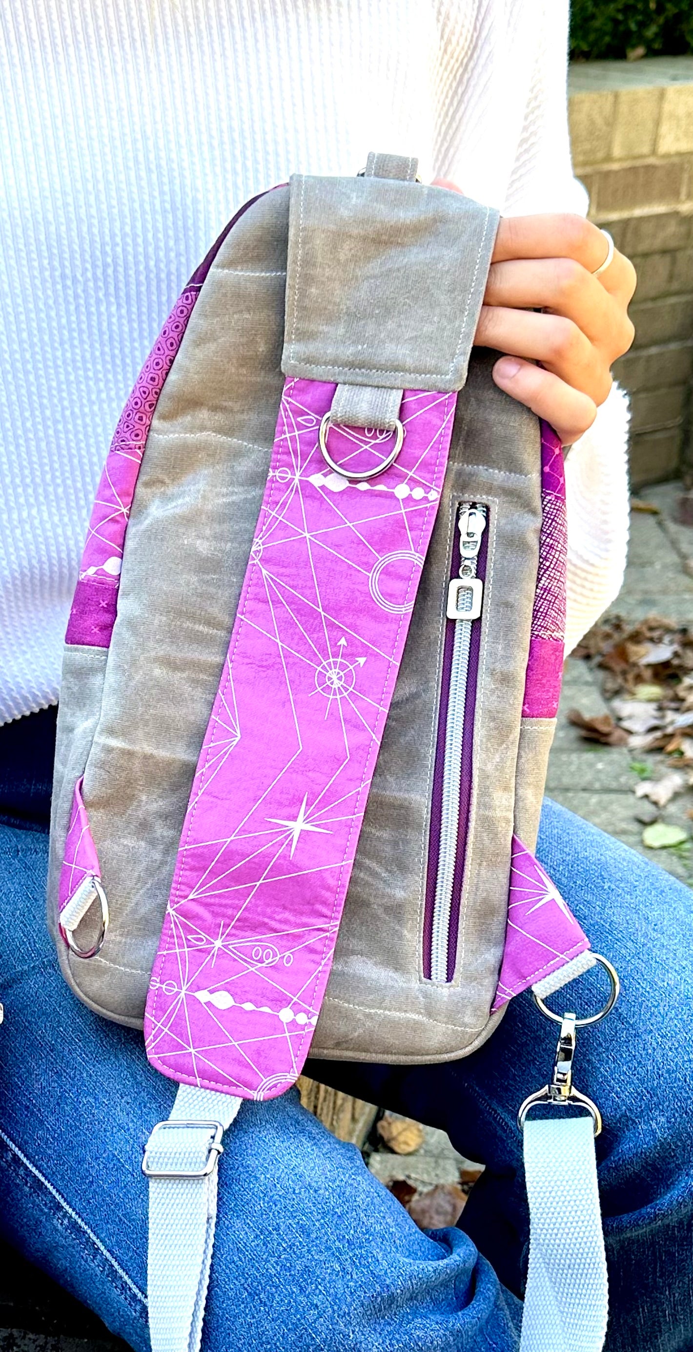 Magenta & Grey Quilted Sling