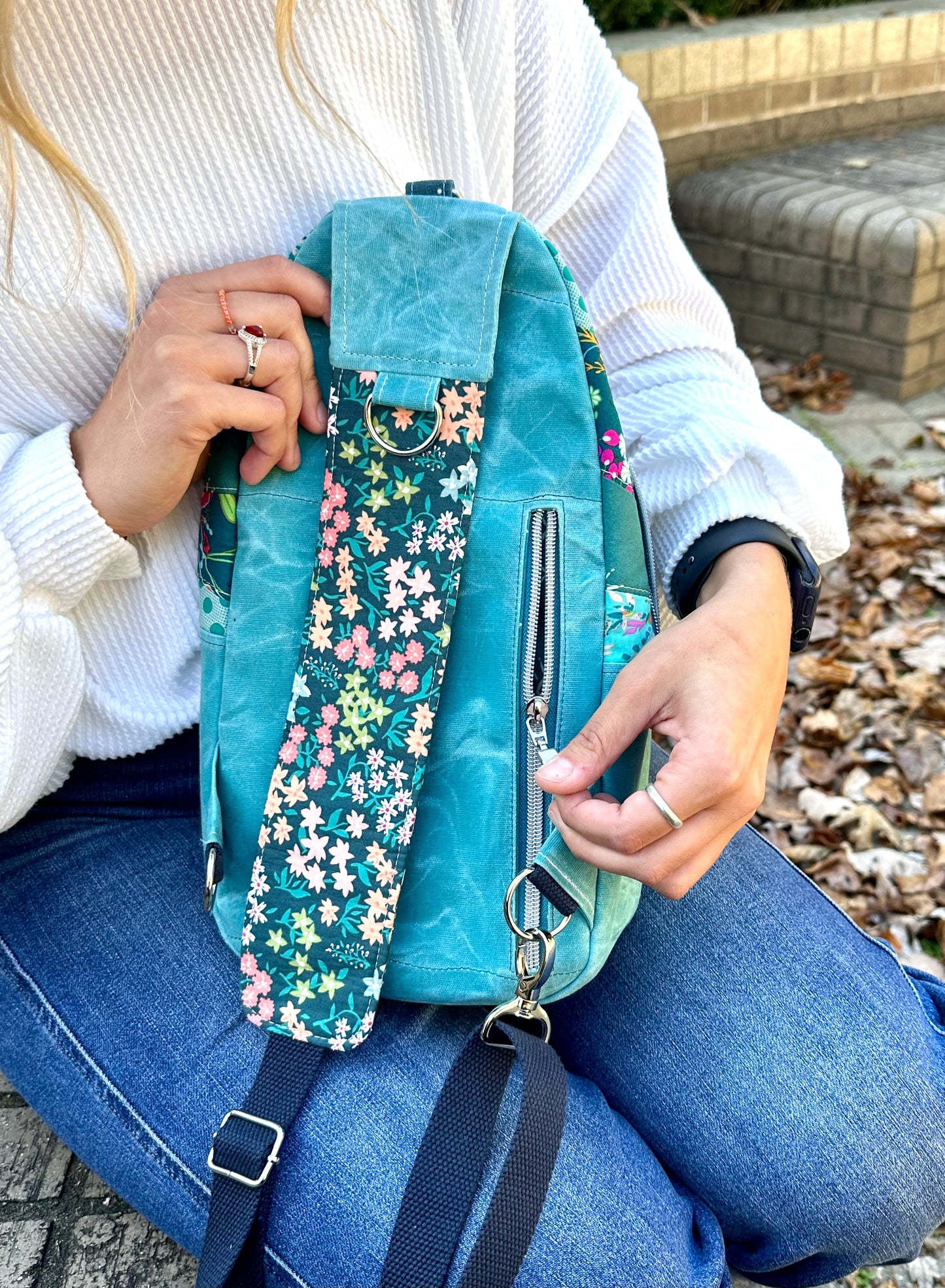 Aqua Quilted Sling