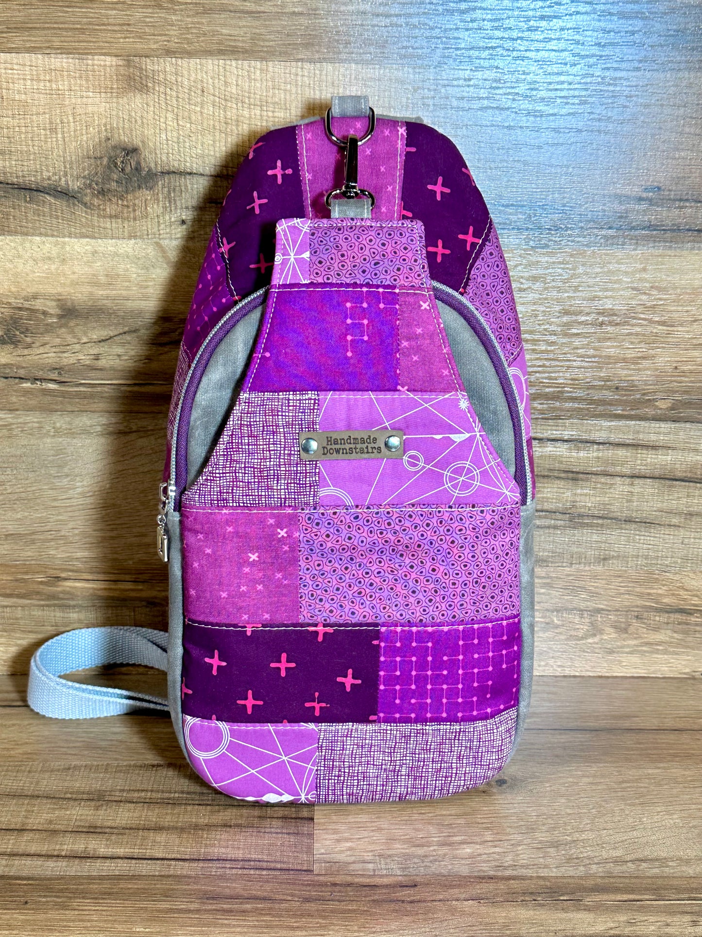 Magenta & Grey Quilted Sling