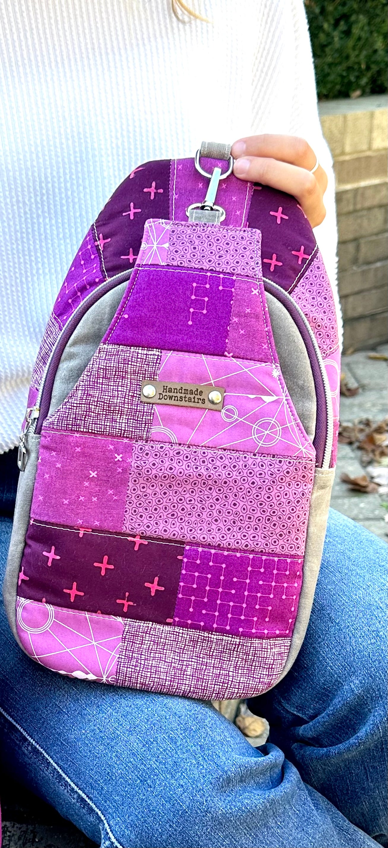 Magenta & Grey Quilted Sling