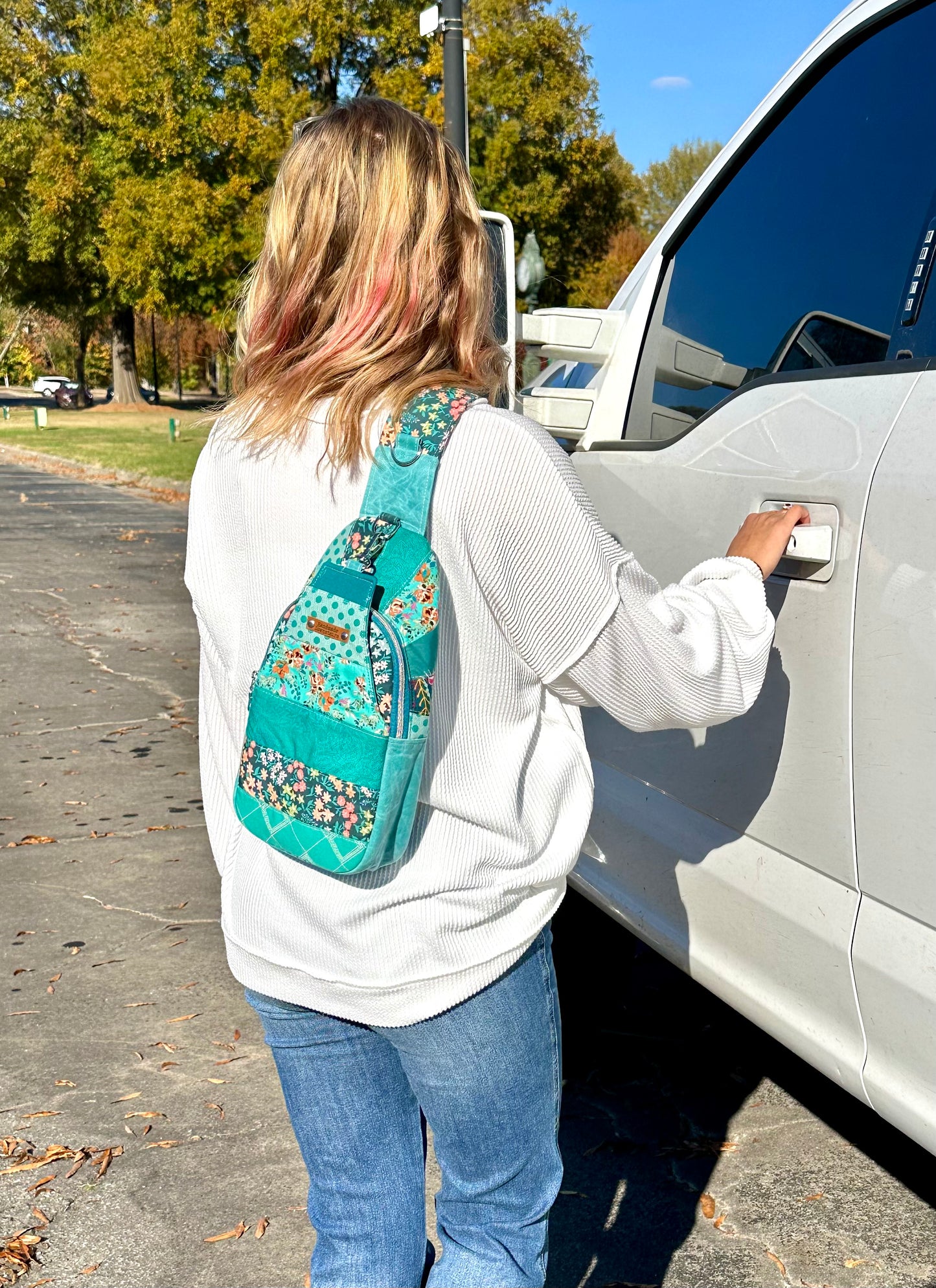 Aqua Quilted Sling