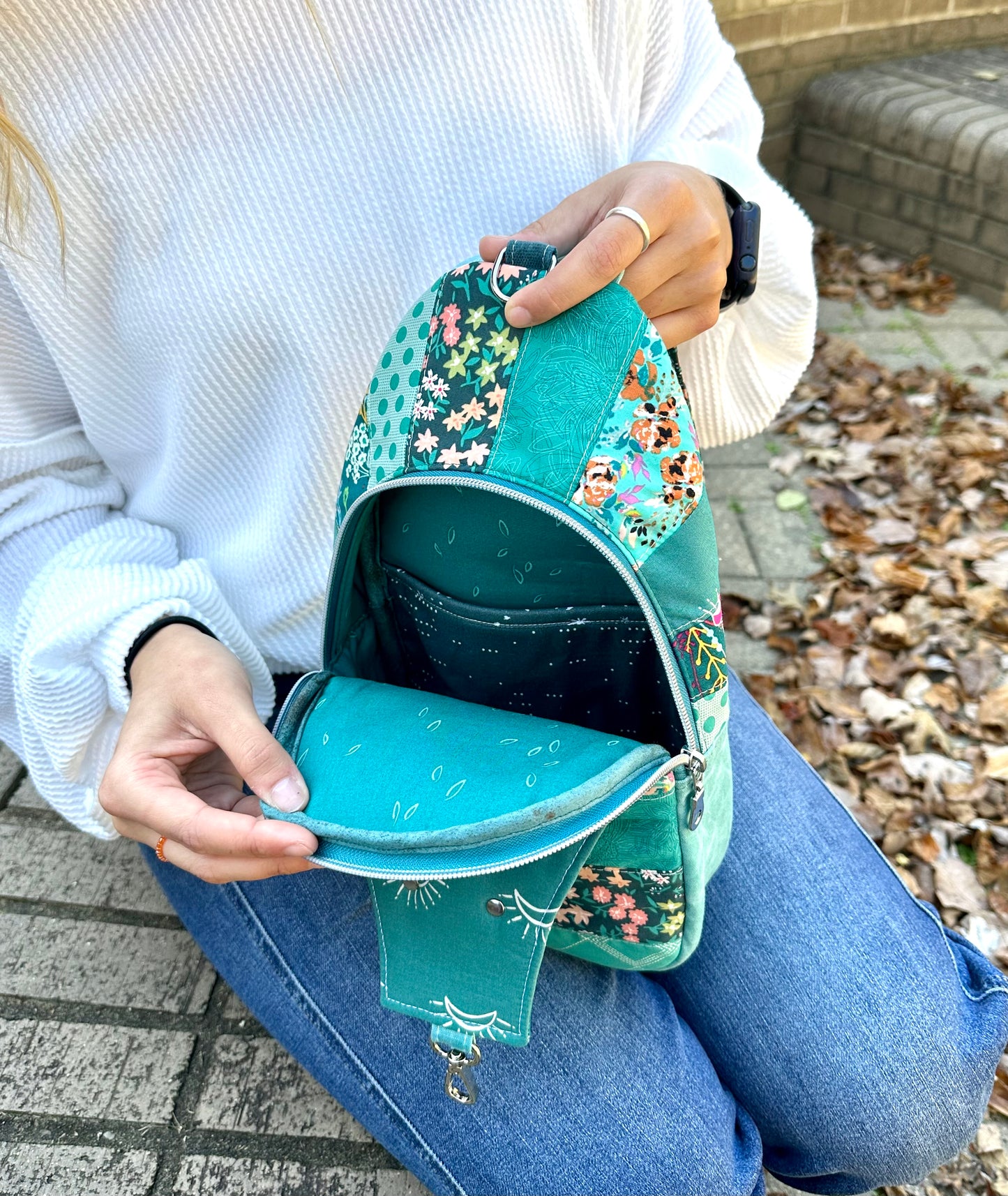 Aqua Quilted Sling