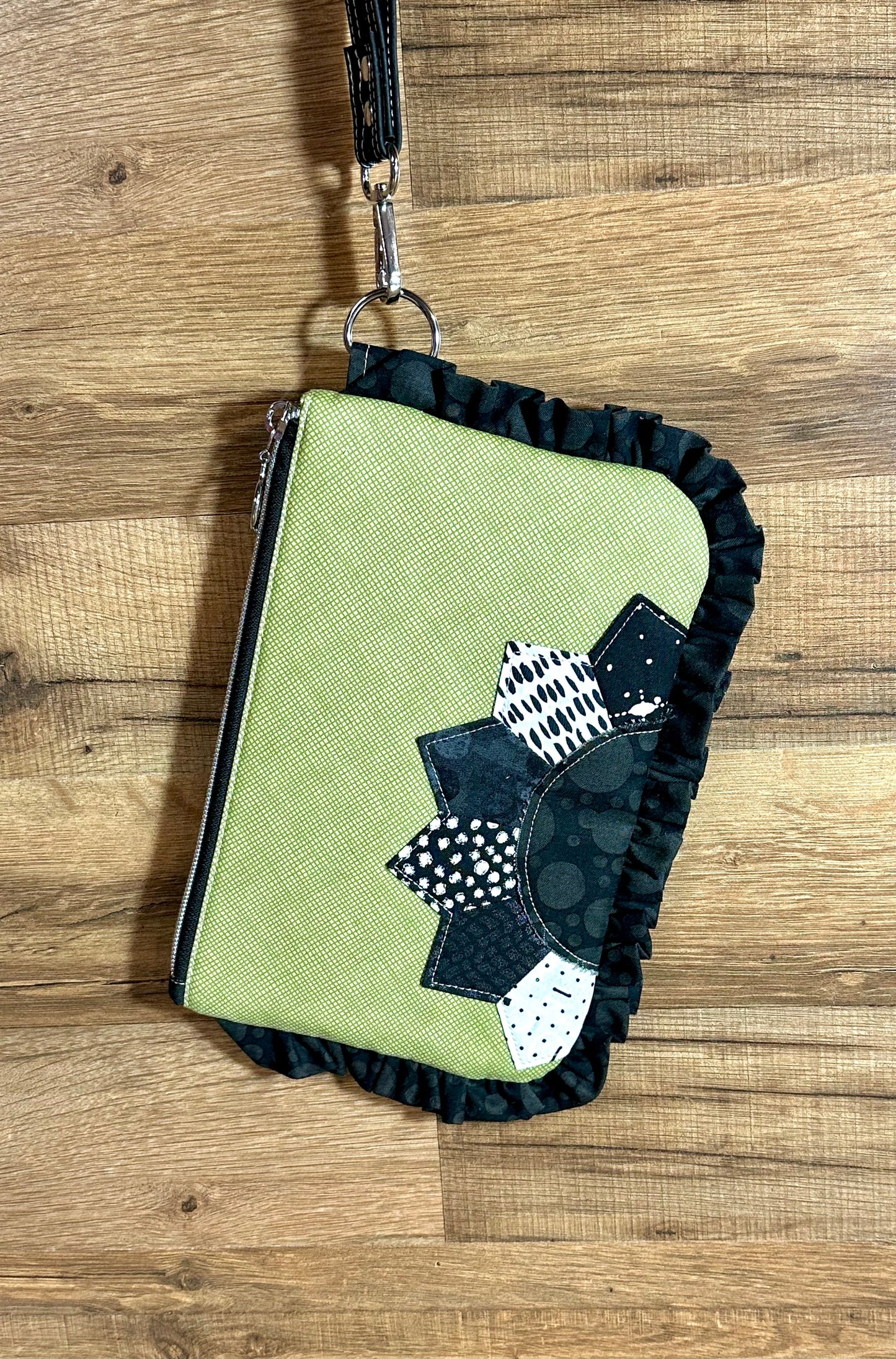 Green Ruffle clutch