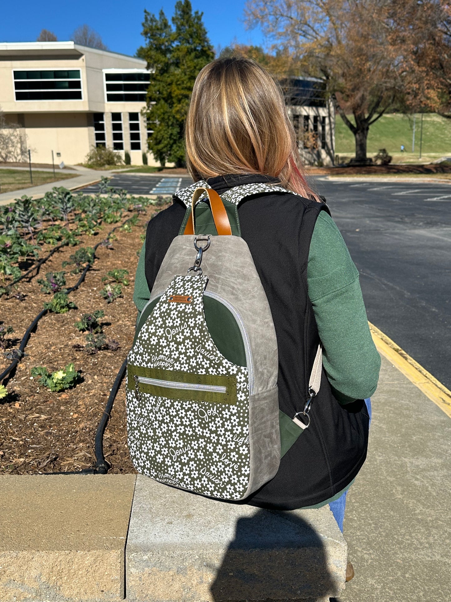 Green & Grey Large backpack