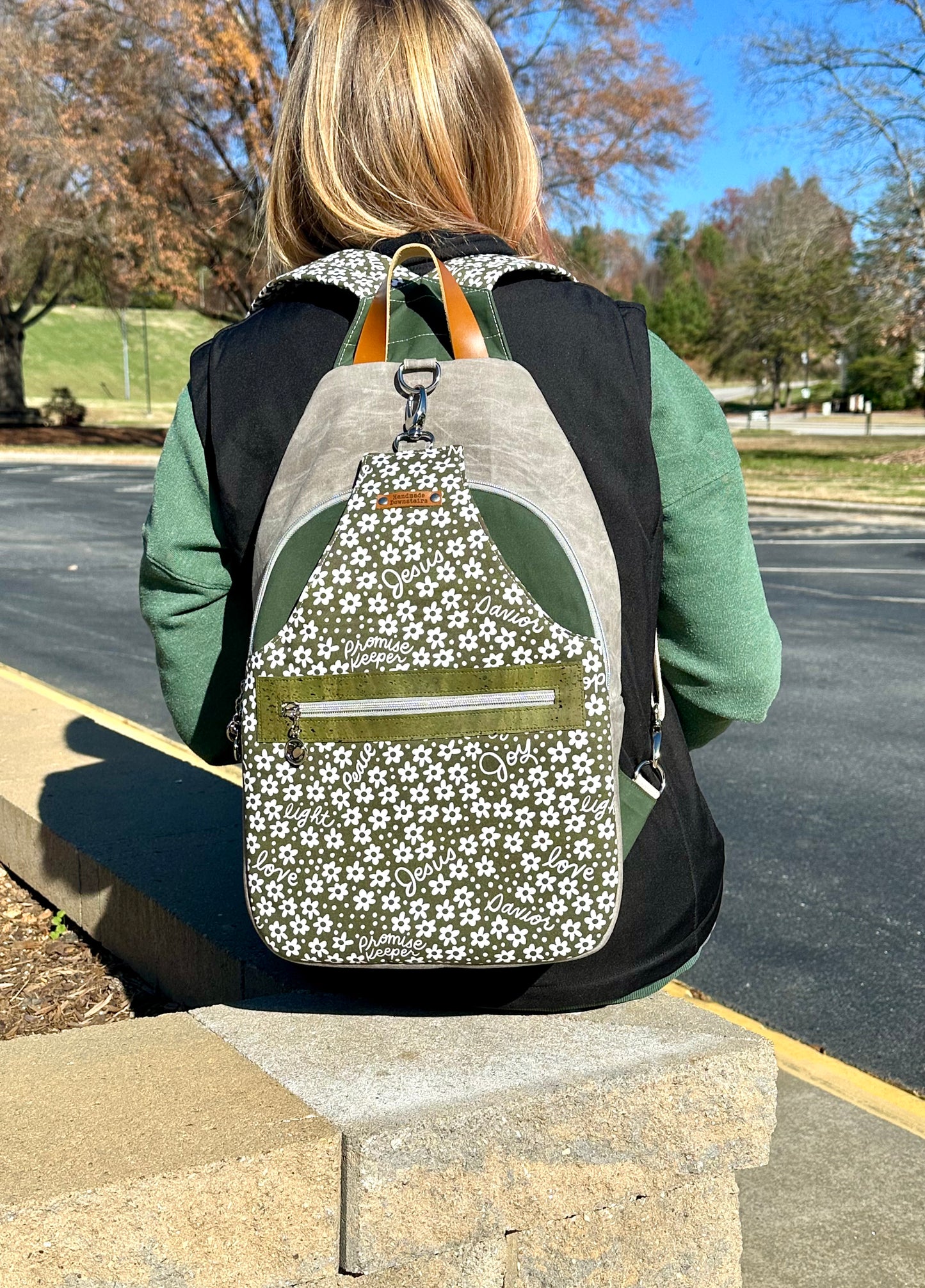 Green & Grey Large backpack